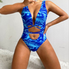 Women'S Fashion Print Sexy Tight Strap Backless One Piece Swimsuit