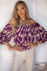 Women'S Casual Fashion Off-Shoulder Zebra Printing Loose Office Chic Blouses