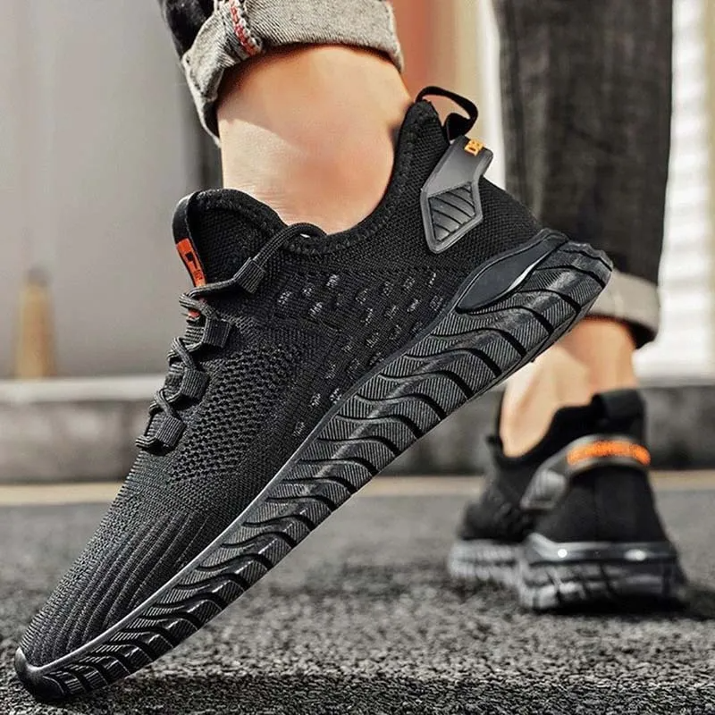 Men Summer Leisure Sports Versatile Mesh Cloth Flat Lace-Up Sneakers