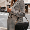 Women Fashion Casual Plaid Print Long Sleeve Suit Jacket Blazers