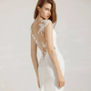 Elegant Simple Design Wedding Dress Fishtail Lace Sexy V-Neck Wedding Gown