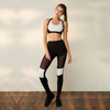 Women Unique Color Blocking Mesh Patchwork Design Sports Leggings