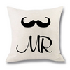 (Buy 1 Get 1)  Modern Simple Letter Print Linen Living Room Rug Cushion Throw Pillowcase