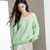 Women Fashion Simple Green Knitted Sweater