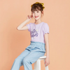 Children Kids Baby Fashion Girls Short Sleeve Flower Letter Print T-Shirt