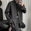 Men Classic Long Sleeve Lapel Single-Breasted Solid Color Shirt