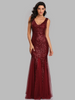 Women Fashion Sexy V Neck Mermaid Sequin Party Maxi Dress