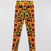 Sunflower Print High-Waisted Sports Leggings Pants