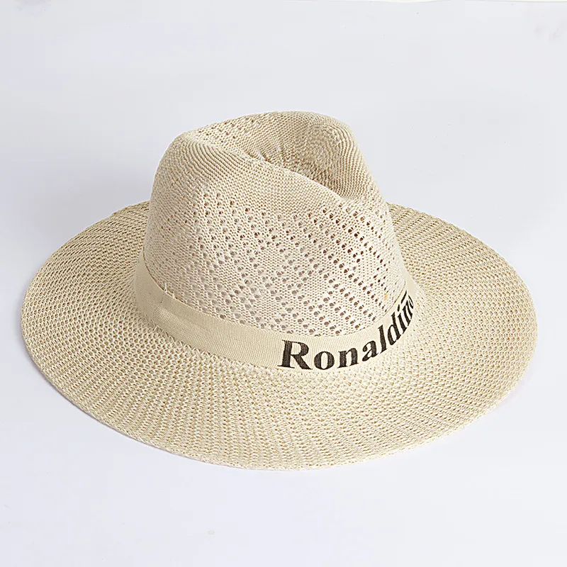 (Buy 1 Get 2) Men'S Fashion Casual Simple Hollow Stripe Breathable Foldable Sunshade Sunscreen Cowboy Hat