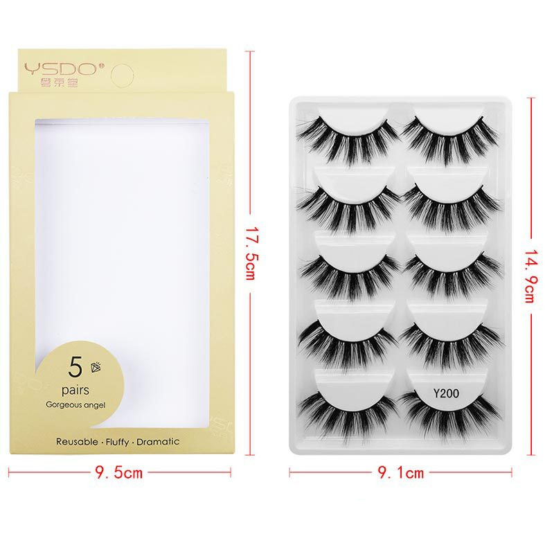 5pairs/Set Women 3D Multilayer Mink Hair Eyelashes