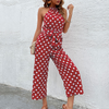 Women Loose Wide Leg Polka Dot Jumpsuit