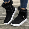 Winter Women Fashionable Plus Size Solid Color Plush Thickened Warm Side Zipper Snow Boots