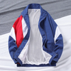 Men Casual Stand Collar Zipper Large Size Loose Color Block Sports Jacket