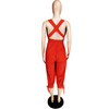 Women Fashion V-Neck Backless Solid Color Halter Jumpsuits