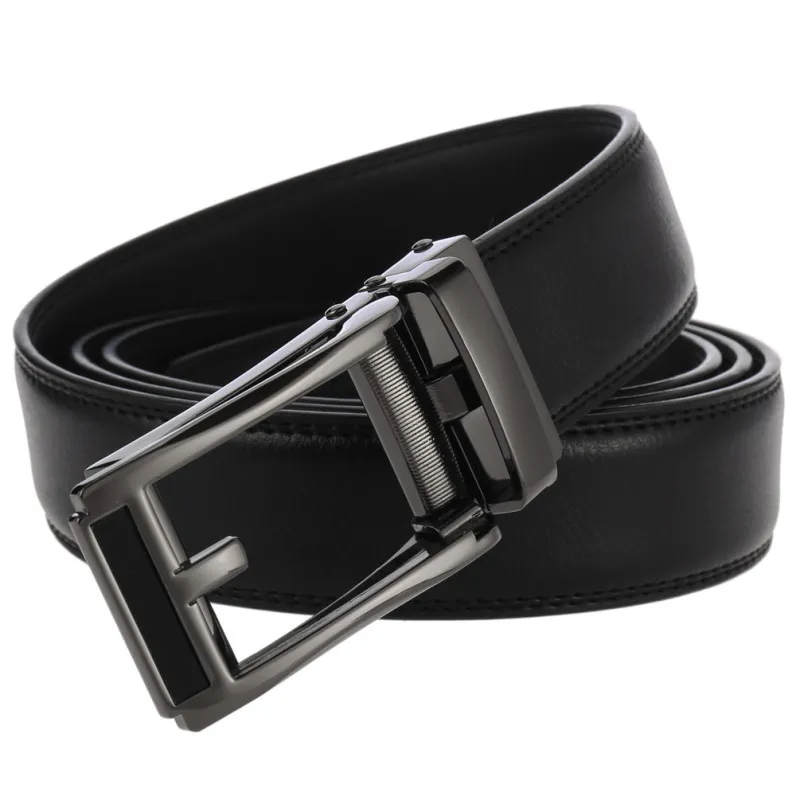 Men Casual Cowhide Automatic Buckle Belt