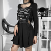 Gothic Women Summer Strap High Waist Pleated Skirt