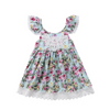 Children Kids Baby Fashion Girls Ruffle Sleeve Flower Print Princess Dress