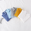 Kids Casual Solid Color Lapel Long Sleeve Loose Polo Shirts