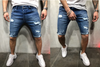 Men Fashion Denim Five-Point Pants Ripped Slim-Fit Shorts