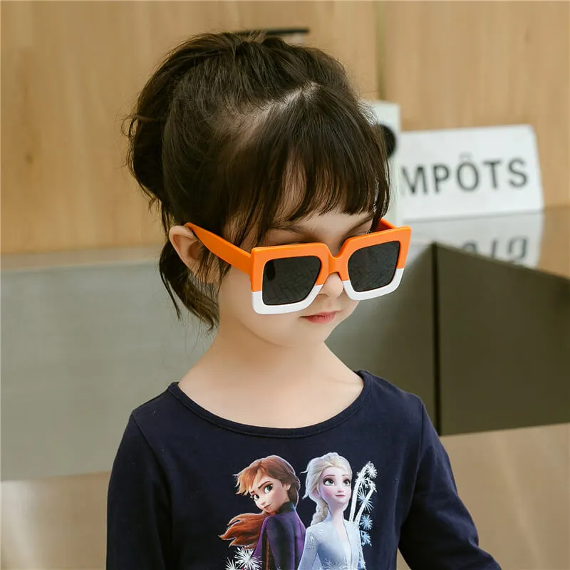 Girls Fashion V-Shaped Big Frame One-Piece Sunglasses