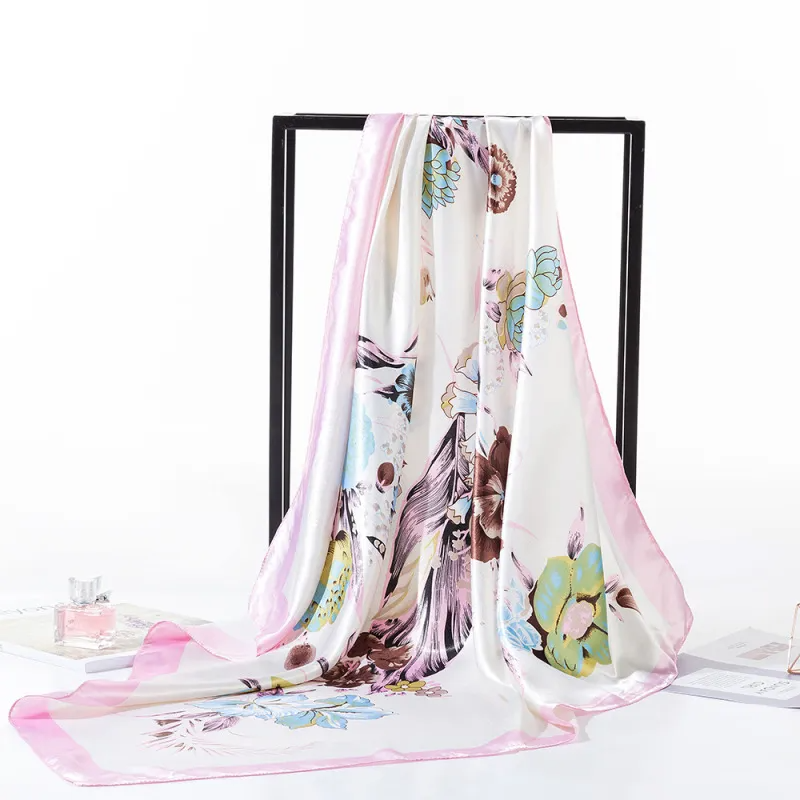 (Buy 1 Get 2 ) Women'S Fashion Floral Print Square Scarf