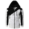 Men Casual Contrasting Color Slim Hooded Long Sleeve Sports Jacket