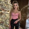 Women'S Sexy Edgy Slim-Fit Fishbone Corset Solid Color Tube Top