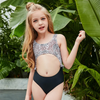 Girls Fashion Leopard Pattern Hollow Out Bikini