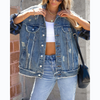 Autumn Winter Street Fashion Style Women Casual Long Sleeve Denim Jacket Coat