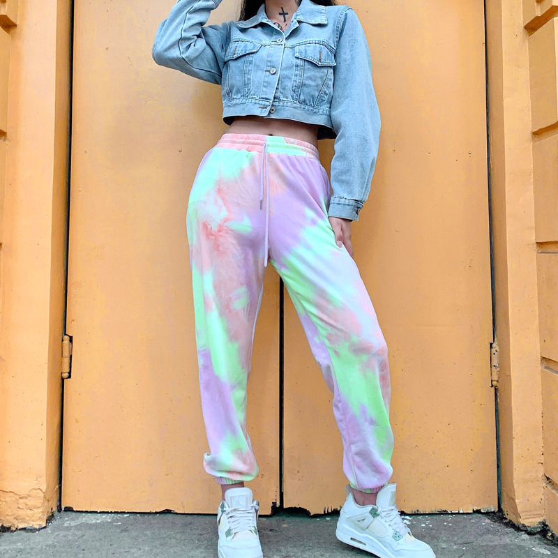 Women'S Fashion Casual Tie Dye Printing Sports Pants