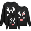 Christmas Cartoon Cute Antler Print Round Neck Long Sleeve Sweatshirt