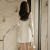 Women Fashion Elegant Double-Breasted Defined Waist A-Line Blazer Dress