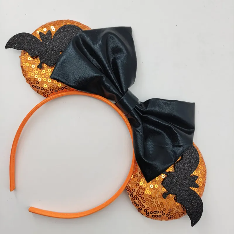 Kids Halloween Sequin Bow Bat Headband