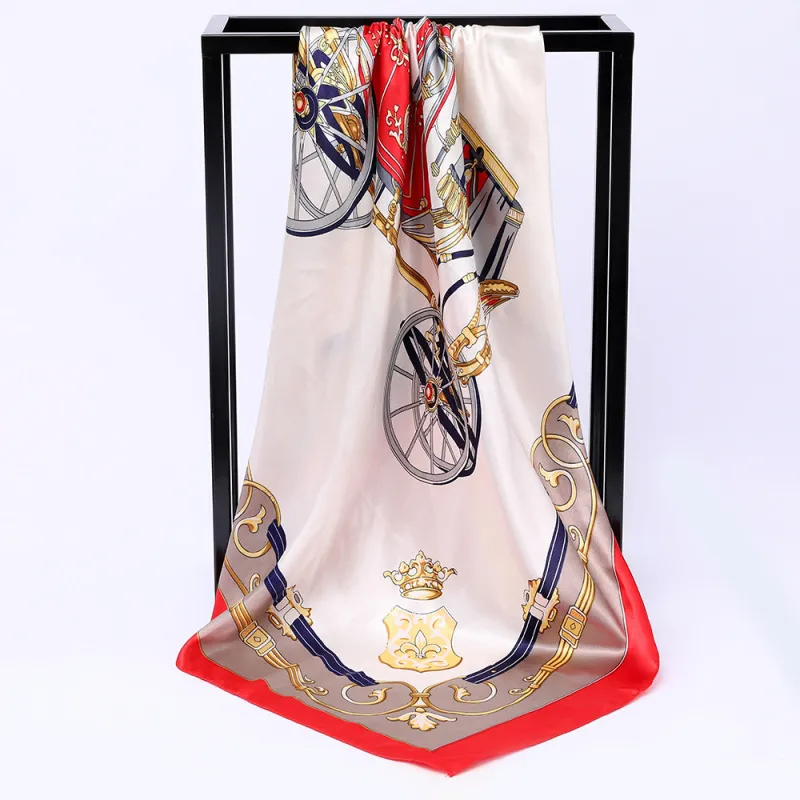 (Buy 1 Get 2) Women'S Fashion Carriage Printing Imitation Silk Scarf