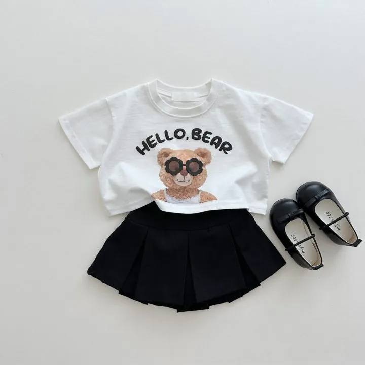 Children Kids Baby Fashion Boys Girls Casual Short Sleeve Cartoon Bear Print T-Shirt