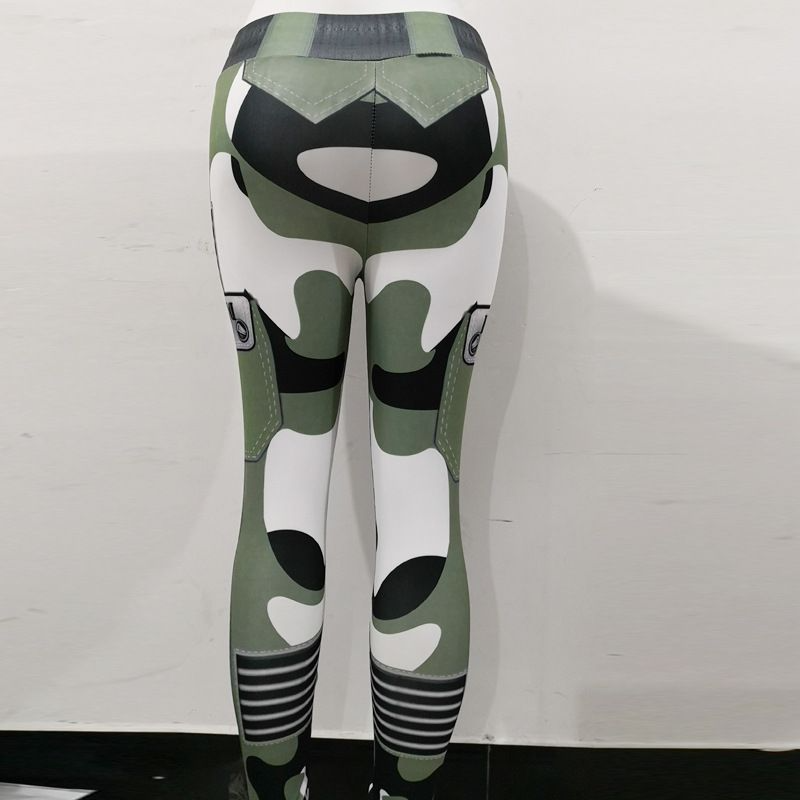 Unique Camouflage Pocket Print Casual Sports Leggings Pants