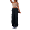 Women'S Fashion Street Solid Color Casual Loose Multi-Pocket Straight Leg Pants