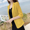 Plus Size Women Casual Solid Color Crop Sleeve Lapel Blazer