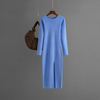 (Buy 1 Get 1) Women Basic Autumn And Winter Casual Solid Color Long Sleeve Knitted Dress