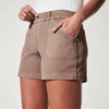 Women Fashion Casual Solid Color Stretch Shorts