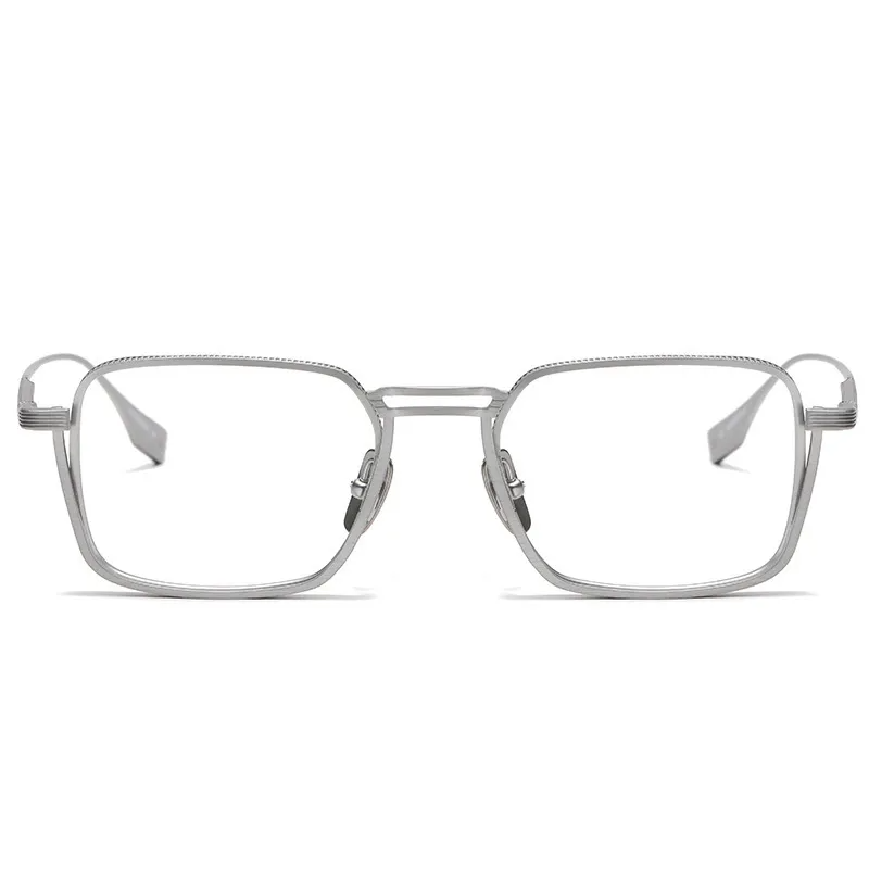 (Buy 1 Get 1) Men Simple Anti-Blue Light Generous Frame Metal Glasses Frame