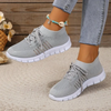 Women Casual Plus Size Solid Color Mesh Breathable Flat Sneakers