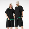 Unisex Fashion Waffle Round Neck Short Sleeve Oversized Loose T-Shirt And Shorts Two-Piece Set