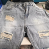 Ripped Men Shorts Straight Loose Beggar Hole Denim Shorts High Street Hip Hop Male Shorts Jeans