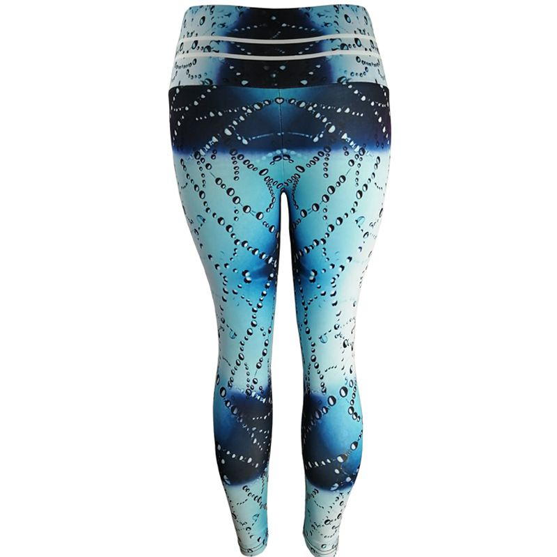 Unique Water Droplets Print High-Waisted Sports Yoga Pants