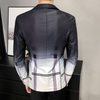 New Style Fashion Men Slim Fit Leisure Plaid Pattern One Button Blazers