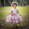 Kids Toddler Girls Fashion Party Cute Sweet Christmas Color Sequins Bow Pleated Sleeveless Mesh Party Tutu Dress