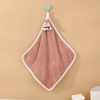 (Buy 1 Get 1) Warp Knitted Coral Fleece Santa Claus Hand Towel Soft Cute Hanging Kitchen Square Towel Rag