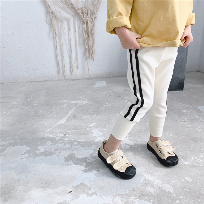 Girls Basic Striped Casual Sweatpants