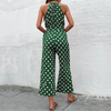 Women Loose Wide Leg Polka Dot Jumpsuit